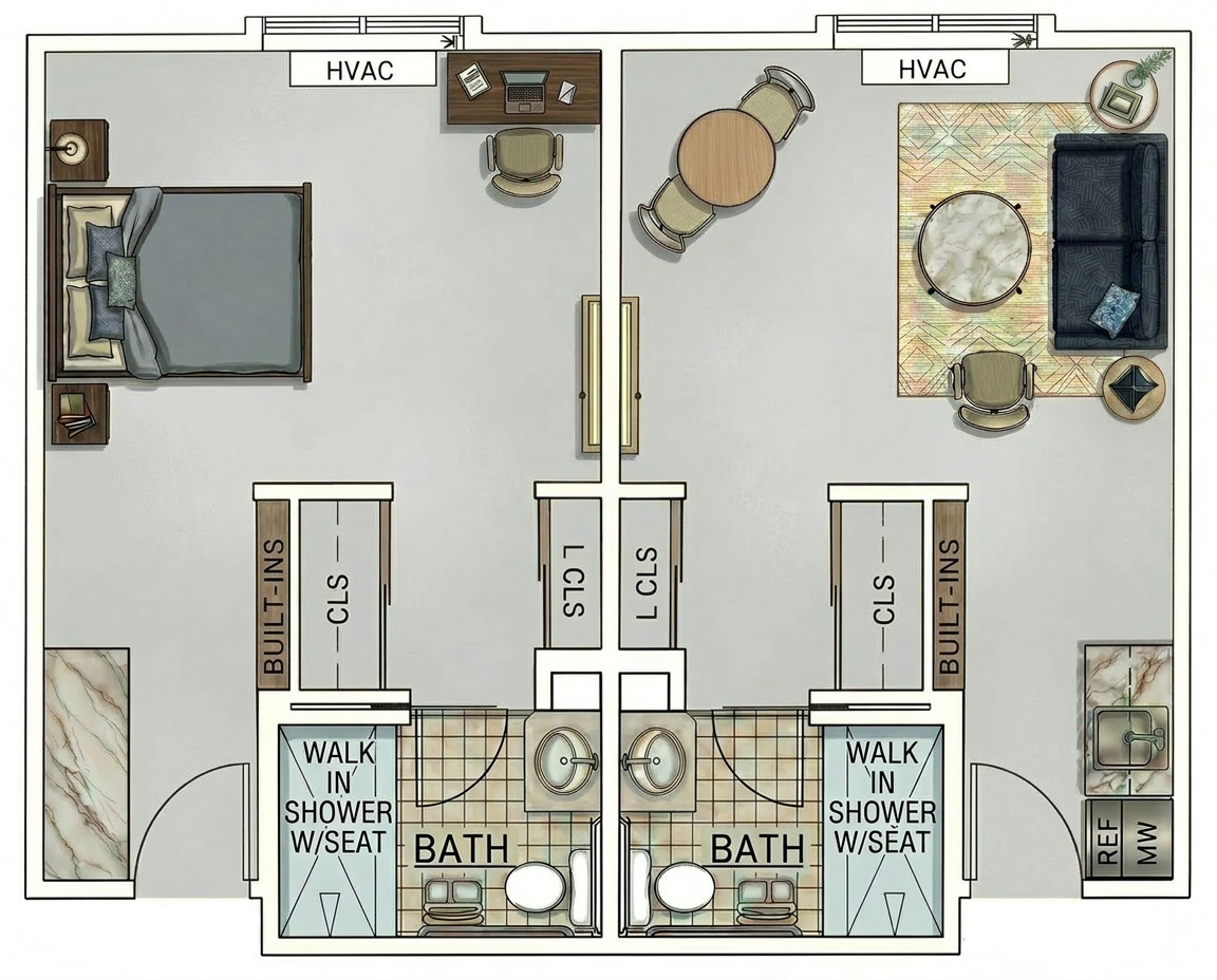 Double Studio floor plan